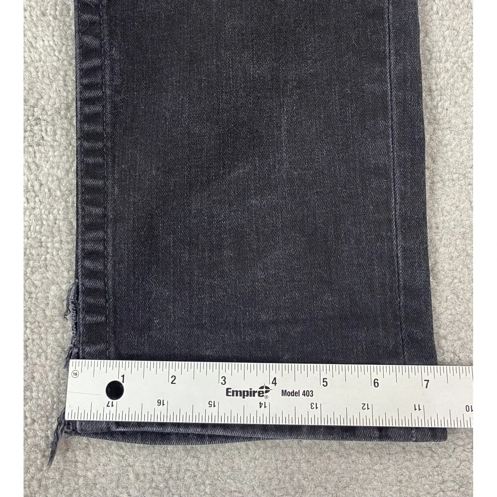 True Religion Jeans Mens 42x33 Black Denim World Tour Rocco Relaxed Skinny Logo